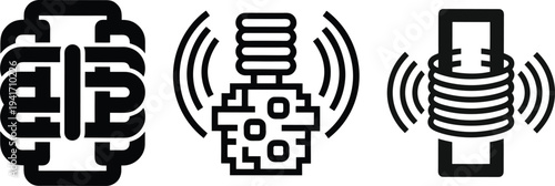 Electromagnetic Coil and Frequency Sensor Icons