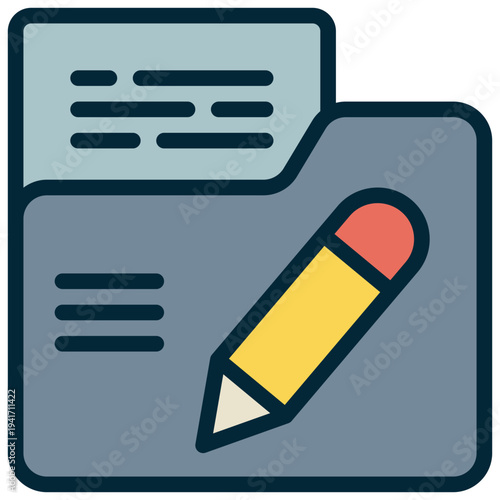 folder data storage save document writing filled outline icon