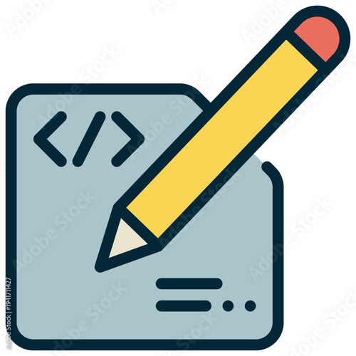 computer language coding programmer writing signature filled outline icon