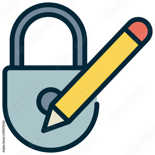 key lock security safety signature sign filled outline icon