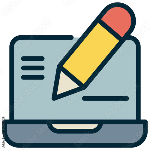 laptop network online cyber signature sign filled outline icon