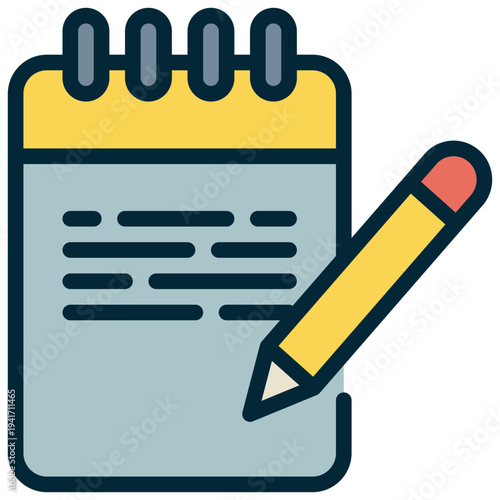 memory memo notebook paper pen pencil filled outline icon