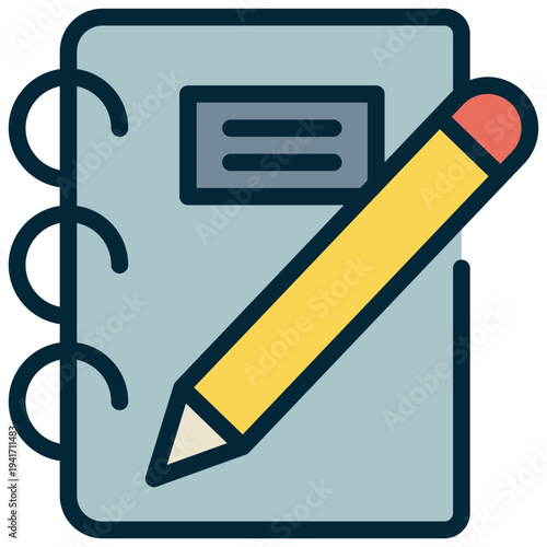 notebook writing sign signature memory filled outline icon