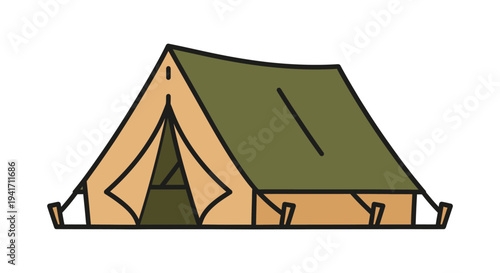 Camping tent illustration isolated against a white background for design needs