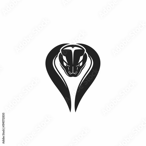 Black and white cobra snake vector illustration for logos and design