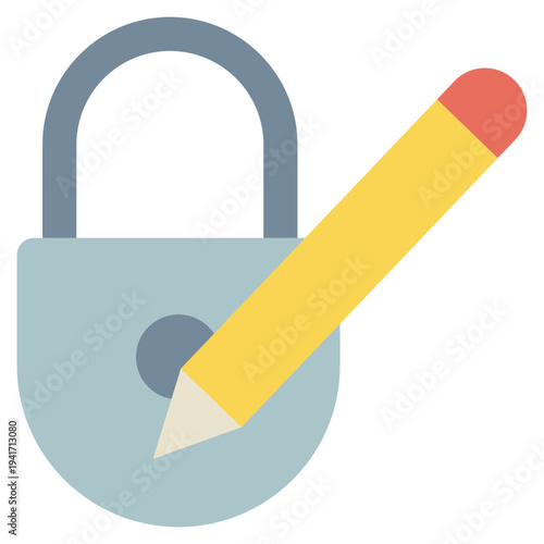 key lock security safety signature sign flat style icon