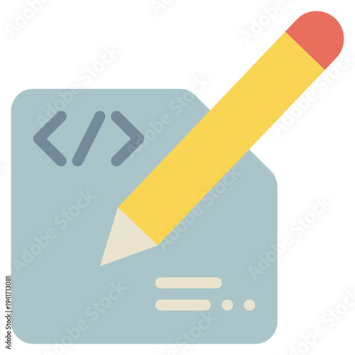 computer language coding programmer writing signature flat style icon