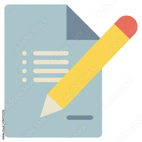 paper document report signature sign flat style icon