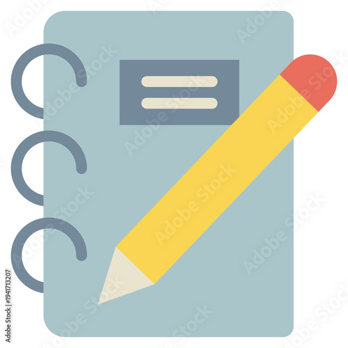 notebook writing sign signature memory flat style icon