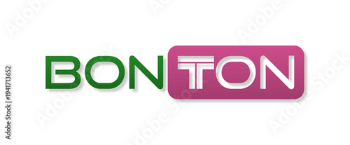 Testo BON TON con font variabile e sfondo colorato