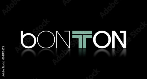 Testo BON TON con font variabile e sfondo colorato