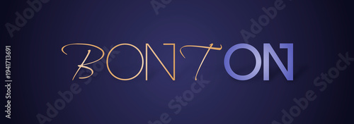 Testo BON TON con font variabile e sfondo colorato