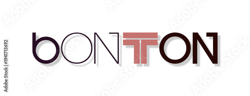 Testo BON TON con font variabile e sfondo colorato