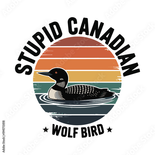 Retro Loon Sunset Badge