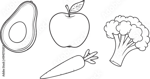Set of 3 healthy food icons vector