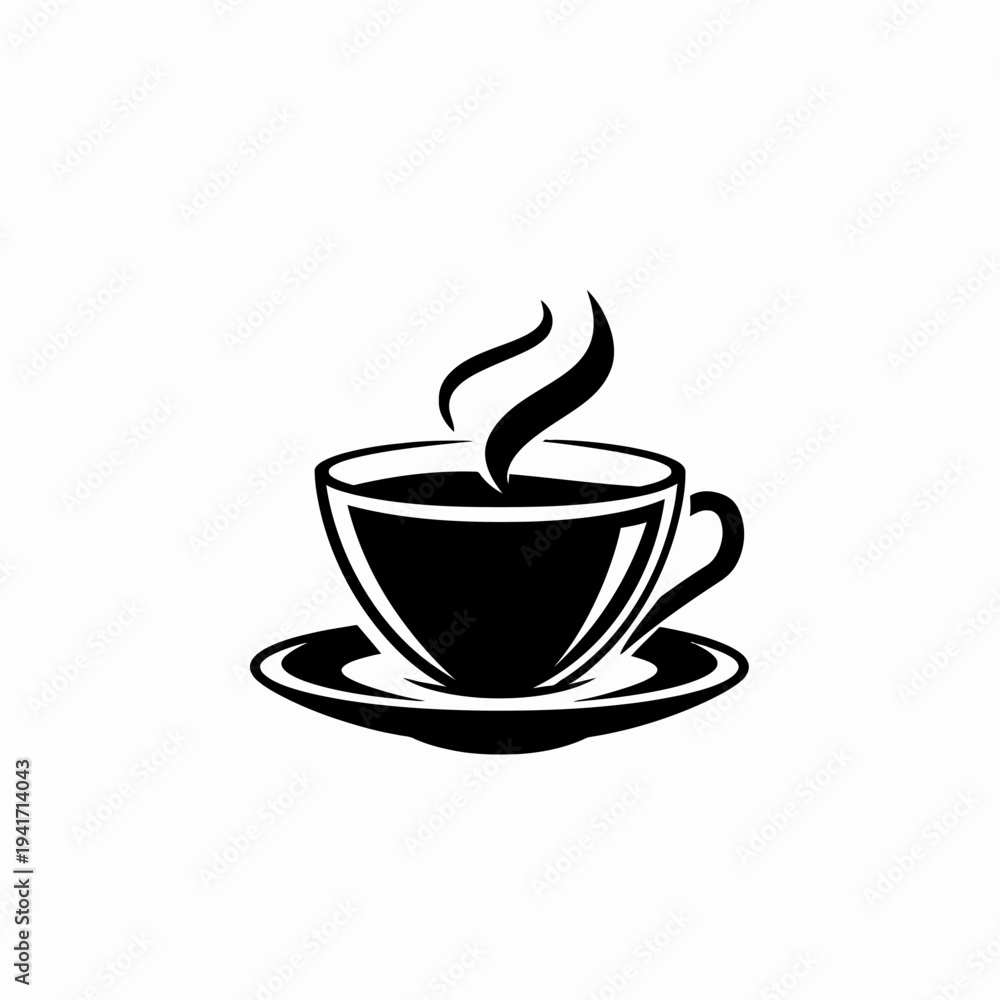 Obraz premium Steaming cup of beverage illustration on white background copy space