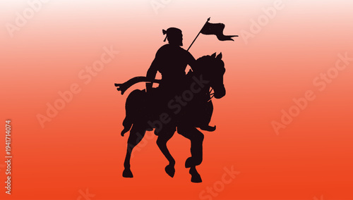 Chhatrapati Shivaji Maharaj tribute silhouette Maratha warrior king historic legacy illustration design artwork