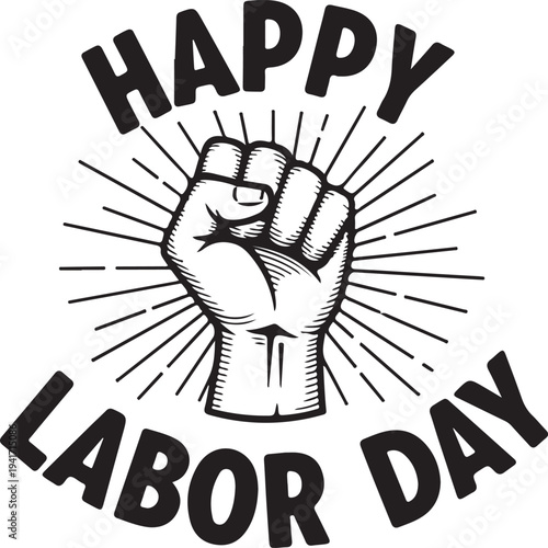 Labor day celebration with fist symbol