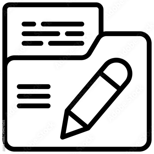 folder data storage save document writing simple line icon
