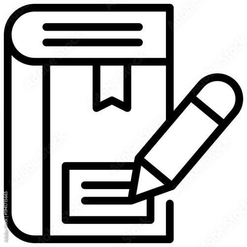 learning knowledge book writing signature pen pencil simple line icon
