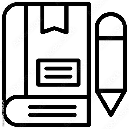 learning book knowledge pen pencil simple line icon