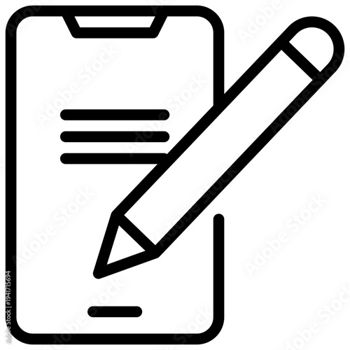 mobile smartphone online signature sign simple line icon