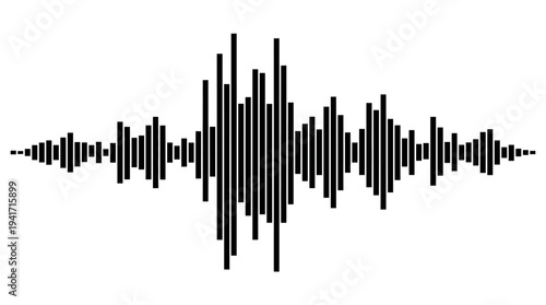 Abstract black sound wave illustration representing audio frequency patterns in digital art