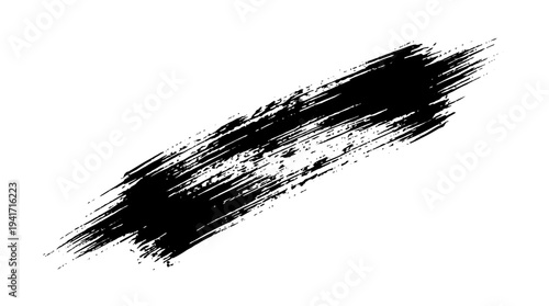 Abstract black brushstroke on a white background, ideal for artistic design or branding use