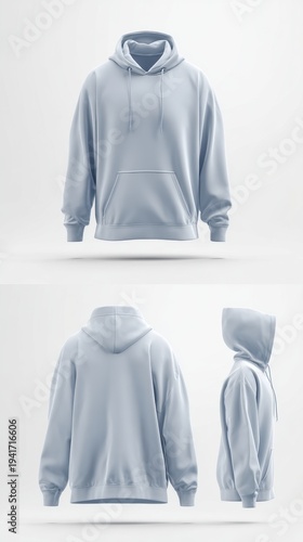 Obraz na płótnie Light Blue Hoodie Mockup