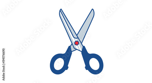 Close up of scissors icon on white background for design or creative concepts