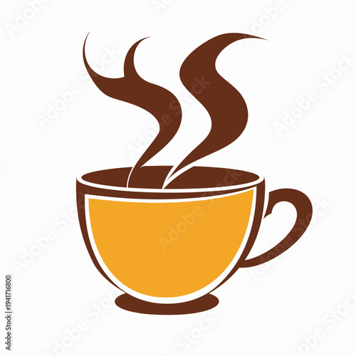 Steaming coffee cup illustration warm beverage symbol isolated design
