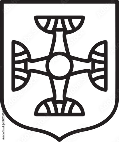 coat of arms of Sicily with three lags triskelion. one line art icon drawing vector