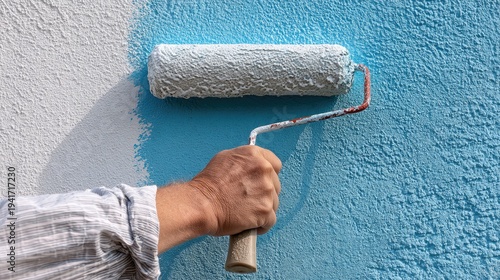 Wallpaper Mural A person is painting a wall with a paint roller. Torontodigital.ca