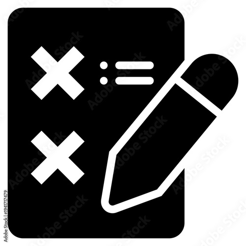 check list paper document report signature solid glyph icon