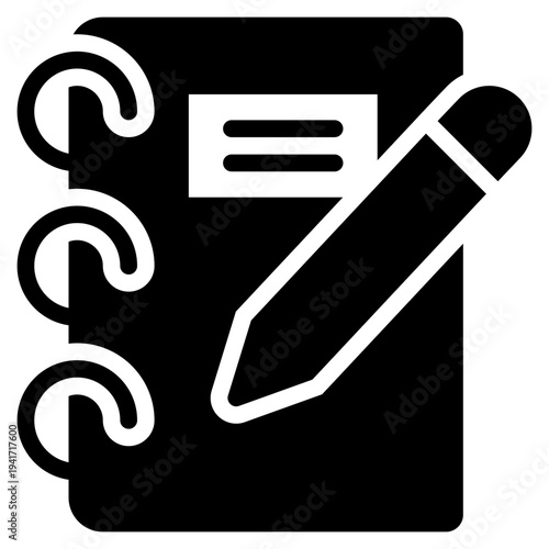 notebook writing sign signature memory solid glyph icon
