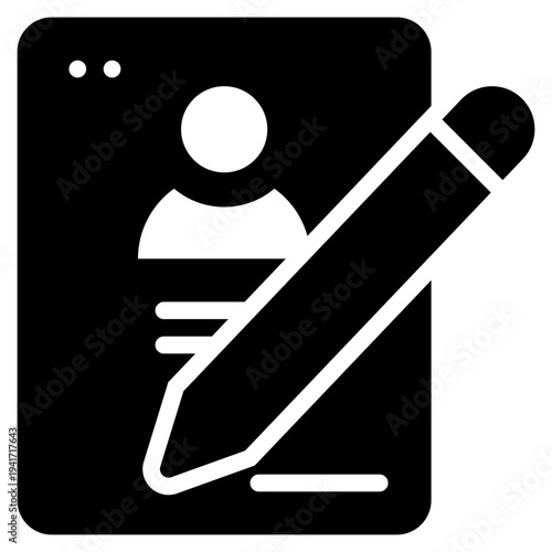 personal privacy online signature sign solid glyph icon