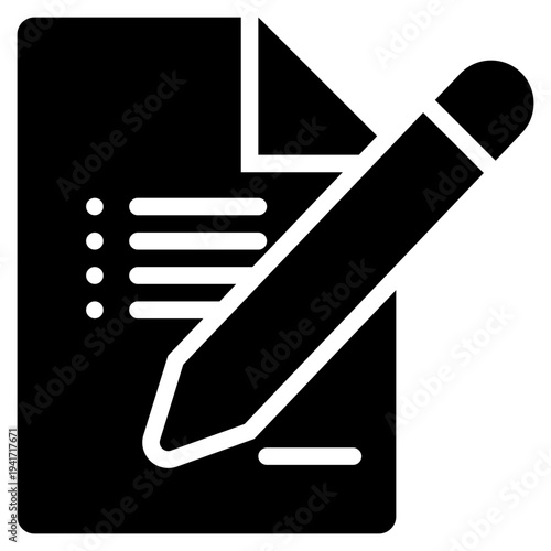 paper document report signature sign solid glyph icon