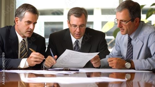 Wallpaper Mural Three businessmen in a meeting, discussing a document. Torontodigital.ca