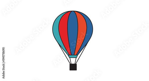 Colorful hot air balloon illustration against white background