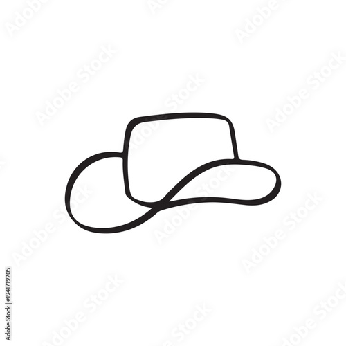 Hand Drawn Cowboy Hat Outline Design