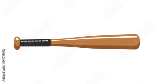 Wooden baseball bat illustration isolated on white background for sports concept