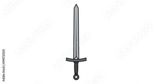 Isolated vector illustration of a medieval sword against a white background