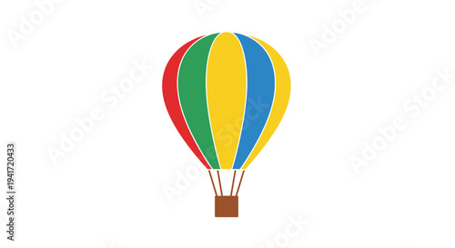 Colorful hot air balloon illustration isolated on white background