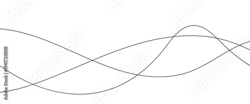 Modern line art striped graphic design, perfect for templates or decorative elements. Vector illustration.
 Undulate Grey Wave Swirl, frequency sound wave, twisted curve lines with blend effect.