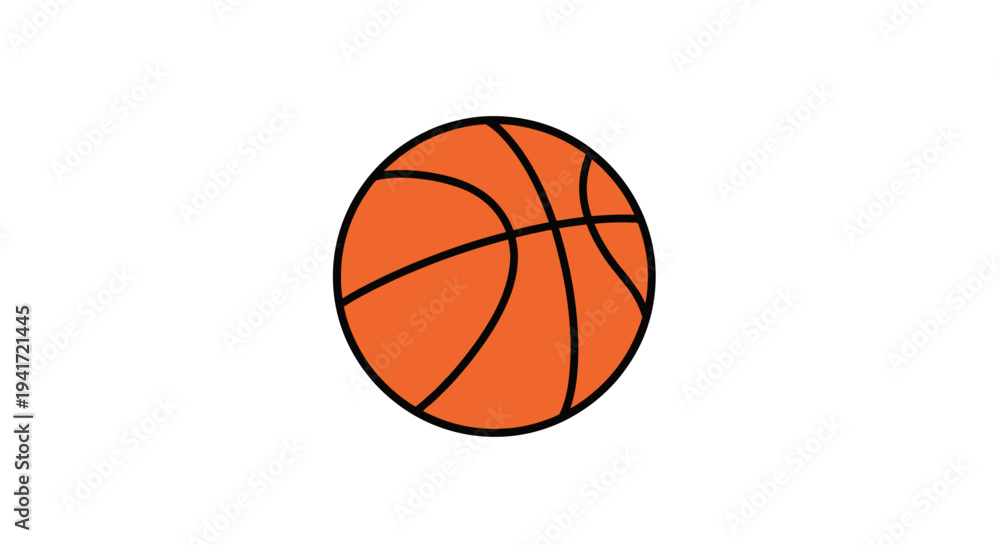 Fototapeta premium Orange basketball isolated on white background for sports and recreation concepts