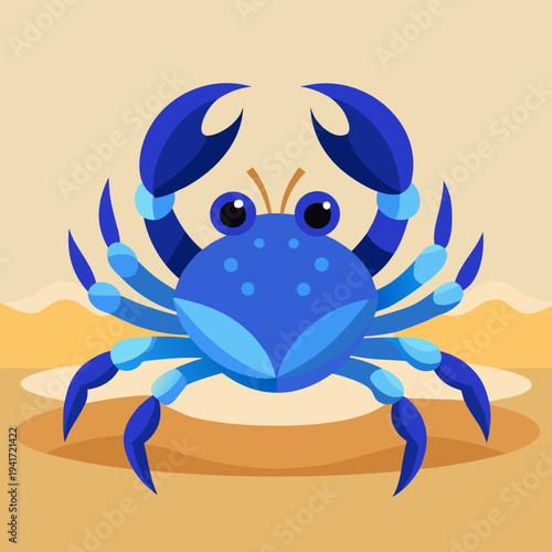 A Charming Blue Crab on a Sandy Shore