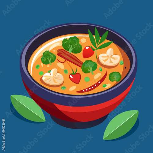 A Bowl of Delicious Thai Tom Yum Soup