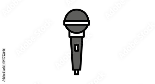 Professional microphone illustration isolated on white background for audio recording