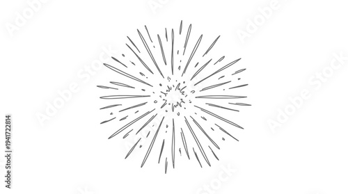 Abstract burst of lines radiating from a central point, resembling an explosion or fireworks effect