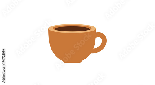 Stylized coffee cup illustration on white background for design elements